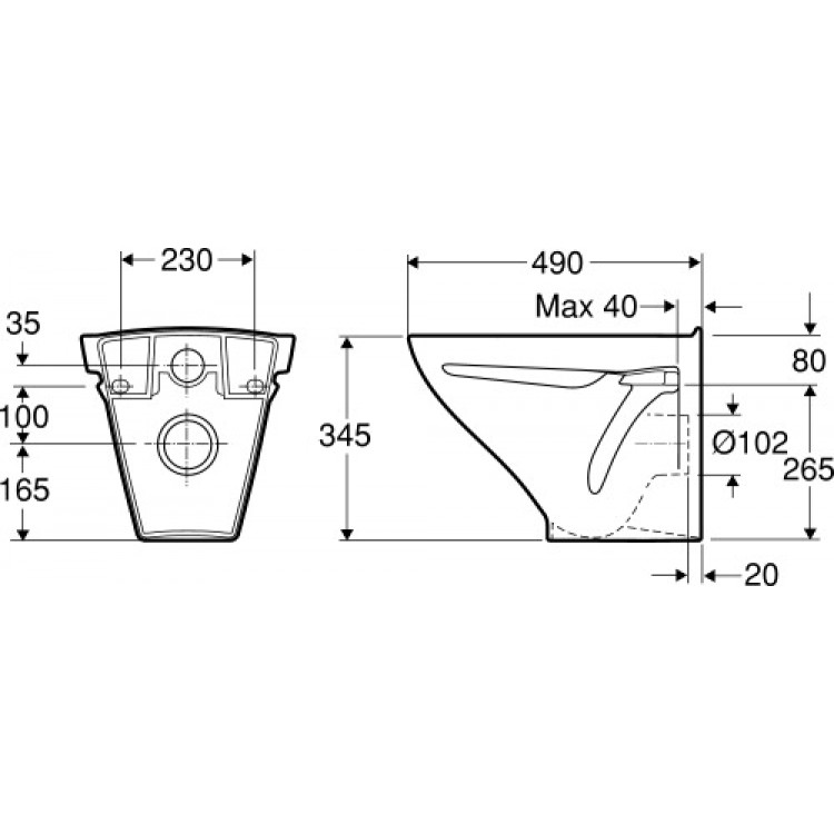 Tualetes pods piekaramais IFO SIGN, bez vāka 6875