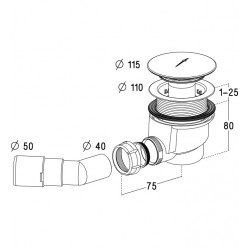Dušas sifons Radaway D90 690P