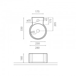 Vannas istabas uzliekamā izlietne Bathco JEREZ 28x33cm, 0066