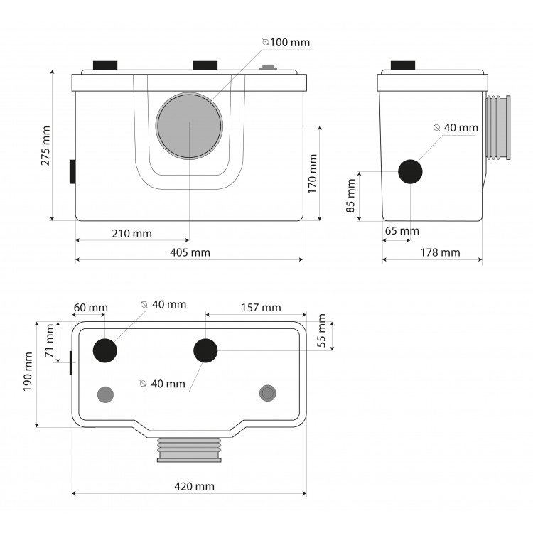 Fekālais sūknis ar smalcinātāju, 600W, 697177