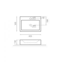 Vannas istabas uzliekamā izlietne Bathco GERONA 42.5x30.5cm, 0037