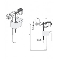 Tualetes poda uzpildes mehānisms Alcaplast A15-1-2 1/2