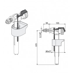 Tualetes poda uzpildes mehānisms Alcaplast A15-3-8 3/8