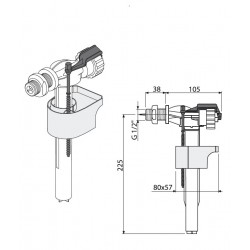 Tualetes poda uzpildes mehānisms Alcaplast A16-1-2 1/2