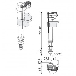 Tualetes poda uzpildes mehānisms Alcaplast A17-3-8 3/8