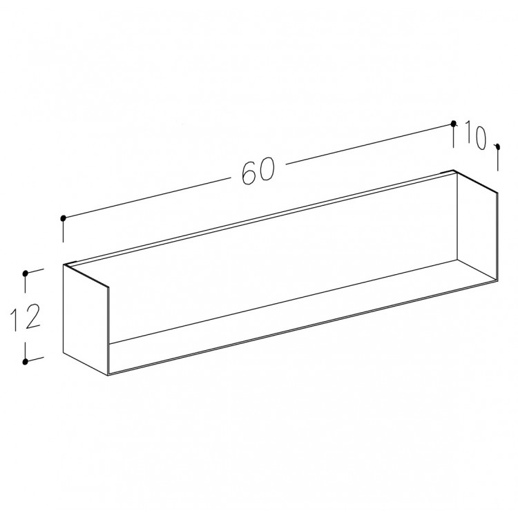 Vannas istabas plaukts KAME 60cm, AC1701-60/W/BL