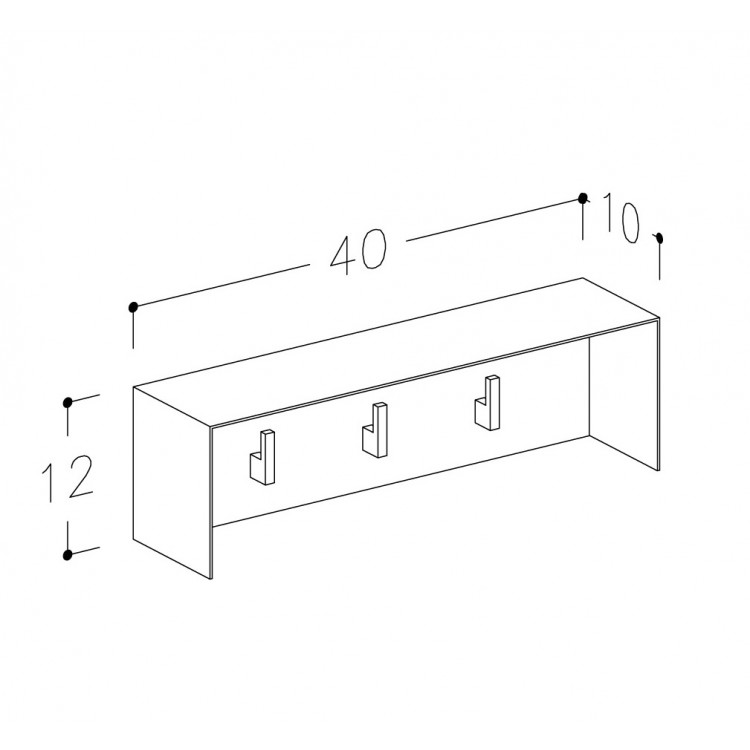 Pakaramais ar 3 āķiem KAME 40cm, AC1702-40/W/WH
