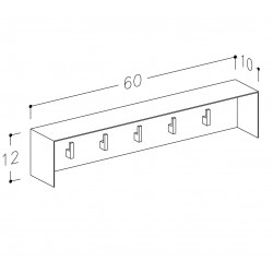 Pakaramais ar 5 āķiem KAME 40cm, AC1702-60/W/BL