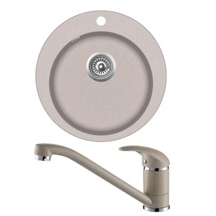 Virtuves izlietne HELIKA 505mm ar jaucējkrānu, SR100W/TAP2561-110