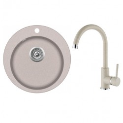 Virtuves izlietne HELIKA 505mm ar jaucējkrānu, SR100W/TAP5523-110