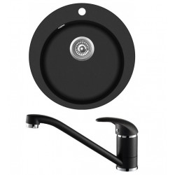 Virtuves izlietne HELIKA 505mm ar jaucējkrānu, SR100W/TAP2561-601