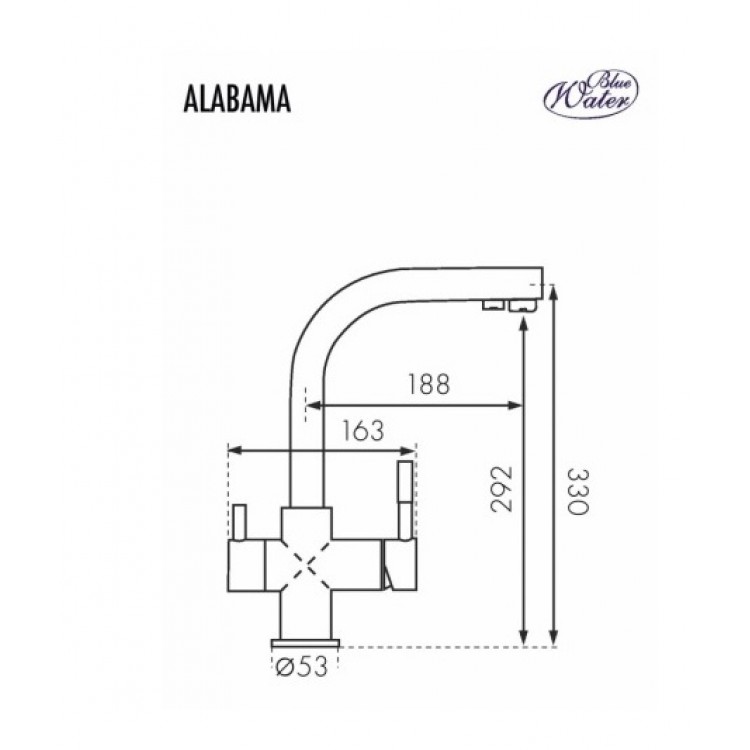 Virtuves izlietnes maisītājs dzeramajam ūdenim BLUE WATER ALABAMA