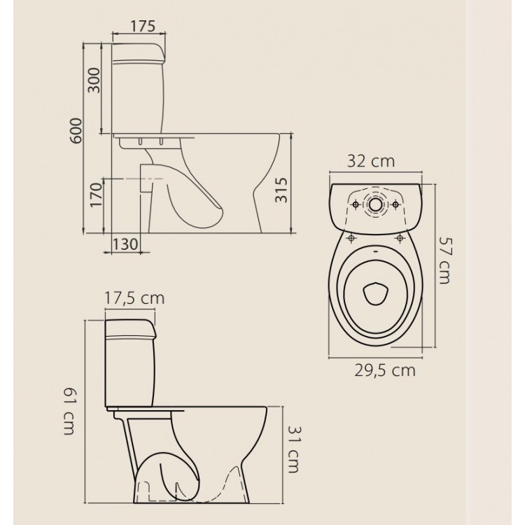Tualetes pods bērnu ar vāku CeraStyle Jimmy, 1146
