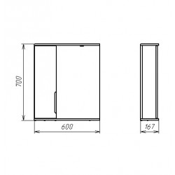 Vannas istabas skapītis ar spoguli Aqualine Premium L 60cm, 9334Z1760M
