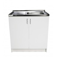 Virtuves izlietnes skapītis Aqualine 80x50cm, balts/balts