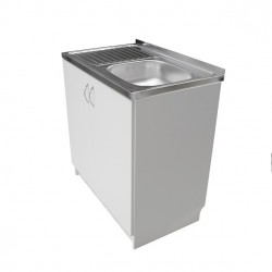 Virtuves izlietnes skapītis Aqualine 80x50cm, balts/balts