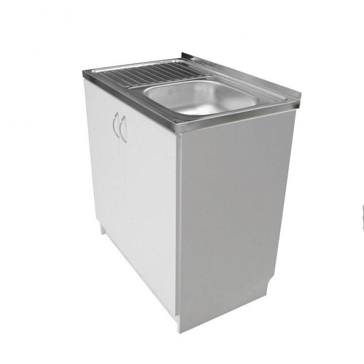 Virtuves izlietnes skapītis Aqualine 80x50cm, balts/balts