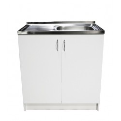 Virtuves izlietnes skapītis Aqualine 80x50cm, balts/balts