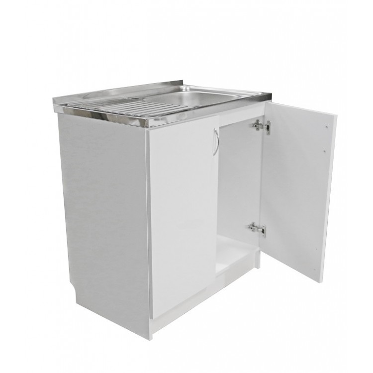 Virtuves izlietnes skapītis Aqualine 80x50cm, balts/balts