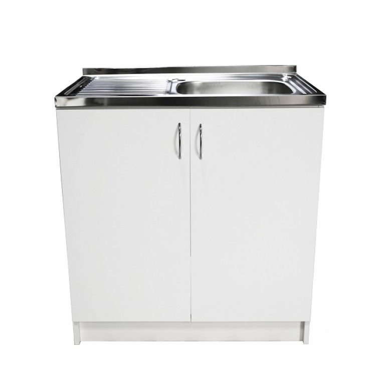 Virtuves izlietnes skapītis Aqualine 80x50cm, balts/balts