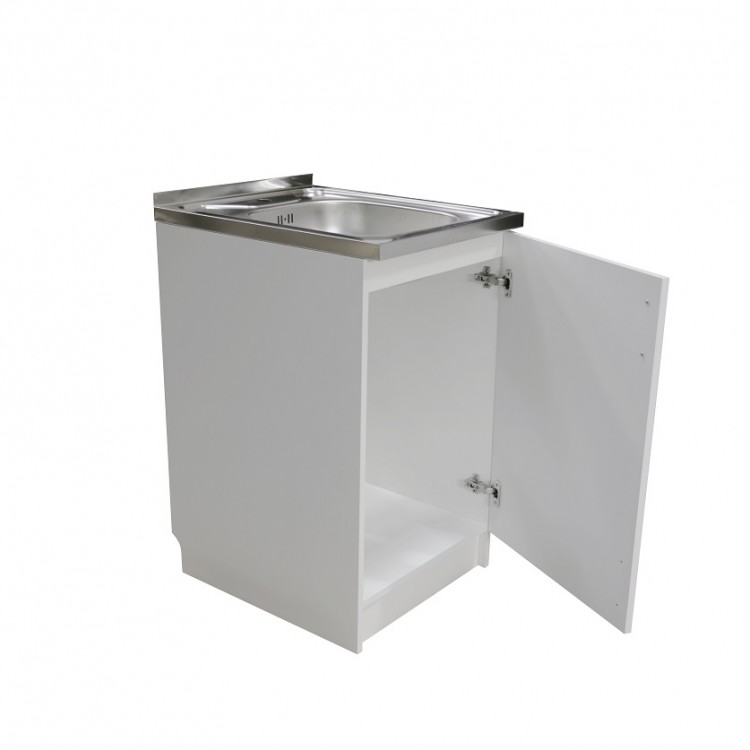 Virtuves izlietnes skapītis Aqualine 50x60cm, balts/balts