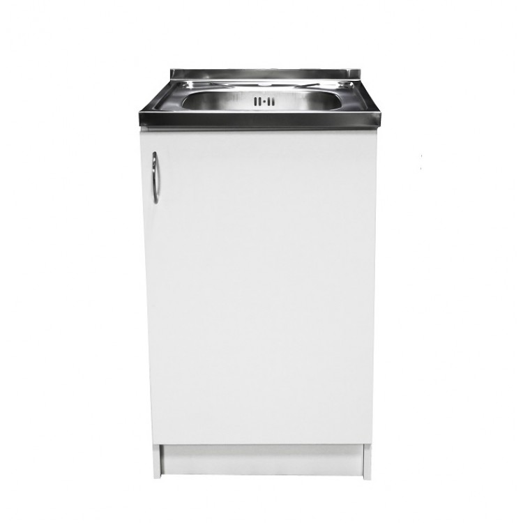 Virtuves izlietnes skapītis Aqualine 50x60cm, balts/balts