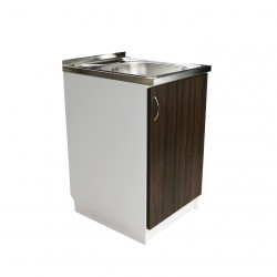 Virtuves izlietnes skapītis Aqualine 50x60cm, balts/tumšs koks