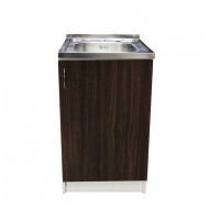 Virtuves izlietnes skapītis Aqualine 50x60cm, balts/tumšs koks