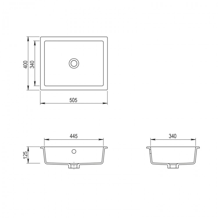 Vannas istabas iebūvējamā izlietne Turtl Neces 50.5x40cm, BQC50-700