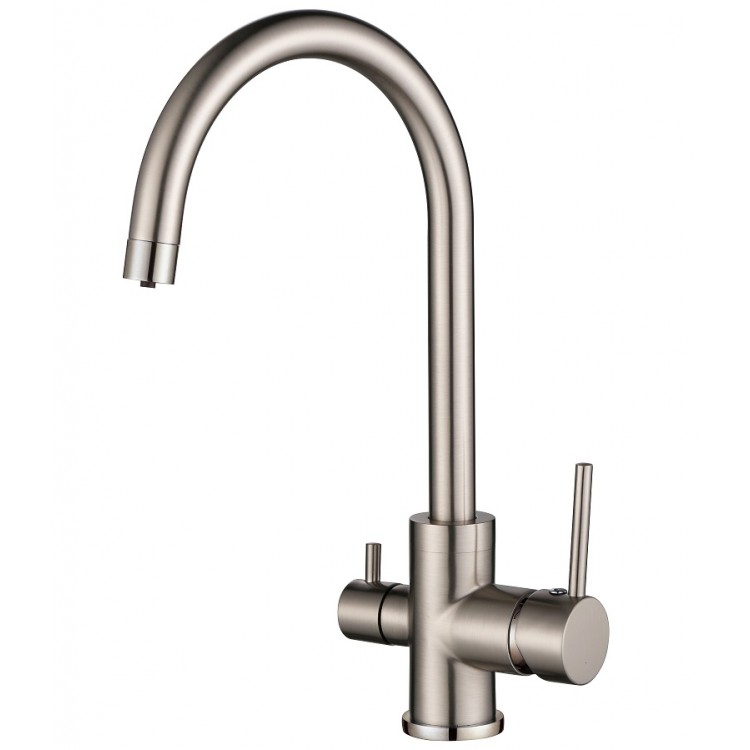 Virtuves izlietnes maisītājs dzeramajam ūdenim Helika Sabiaduo, nerūsējošs tērauds 2963-002