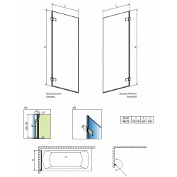 Vannas sieniņa Radaway Arta PNJ 70 cm