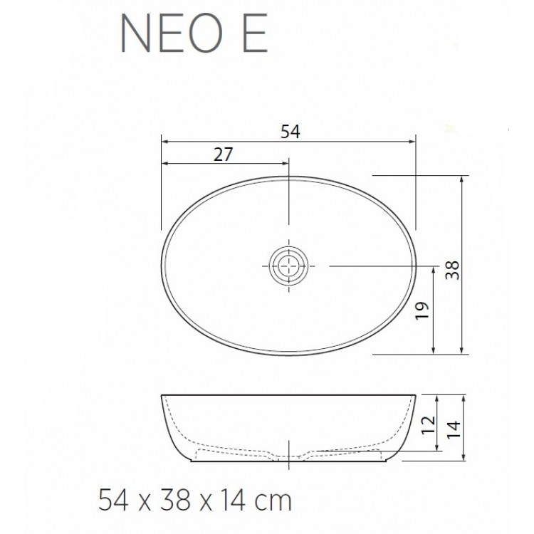 Vannas istabas uzliekamā izlietne Balteco NEO E 54x38cm, NEO E