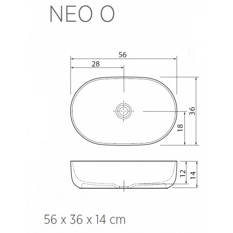 Vannas istabas uzliekamā izlietne Balteco NEO O 56x36cm, NEO O
