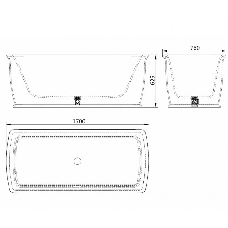 Brīvi stāvoša vanna Balteco EPOQUE 170x76cm