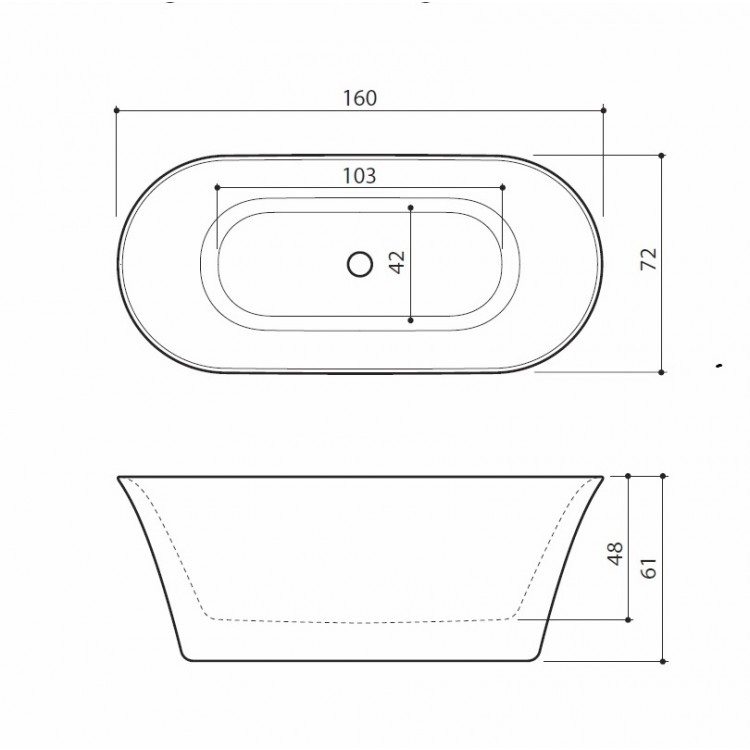Brīvi stāvoša vanna Balteco FIORE 160x72cm