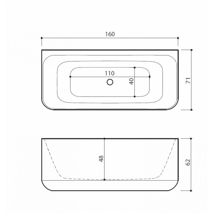 Brīvi stāvoša vanna Balteco GAMMA 160x71cm