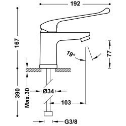 Izlietnes jaucējkrāns Base-Tres Plus, 2161030111