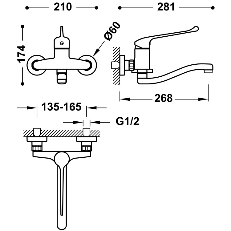 Izlietnes jaucējkrāns Base-Tres Plus, 2163200311