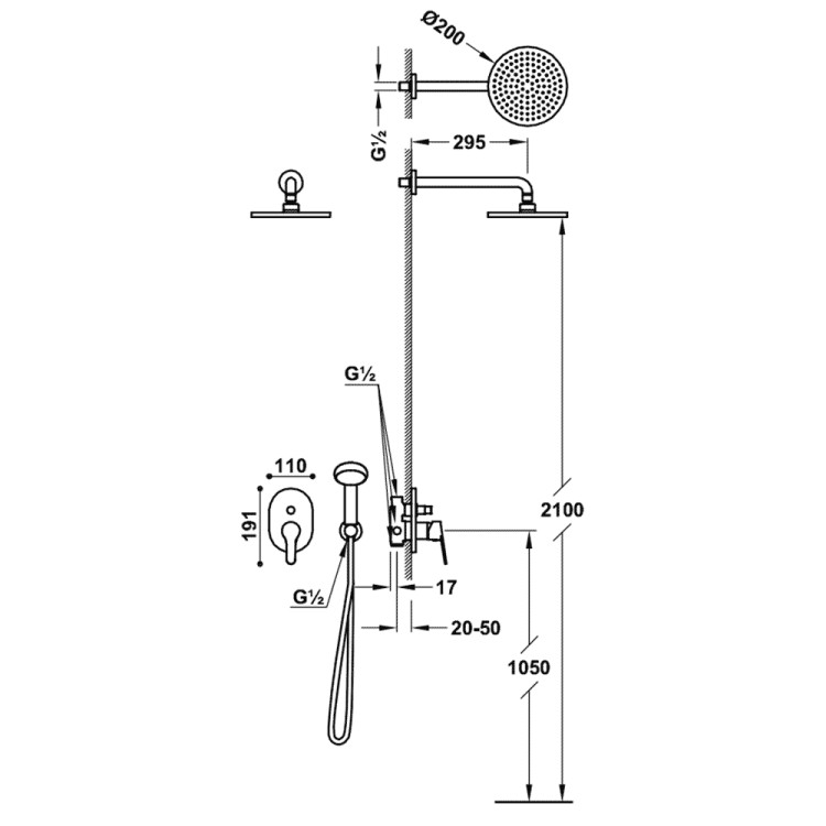 Dušas sistēma BASE-TRES, 21599002