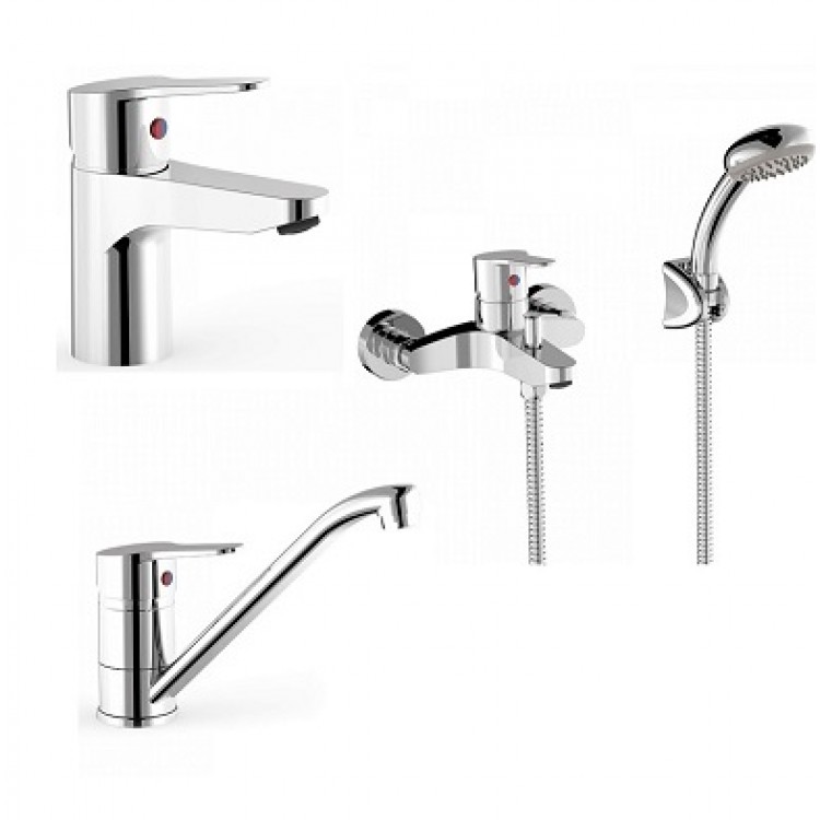 Maisītāju komplekts BASE-TRES 3in1, hroms