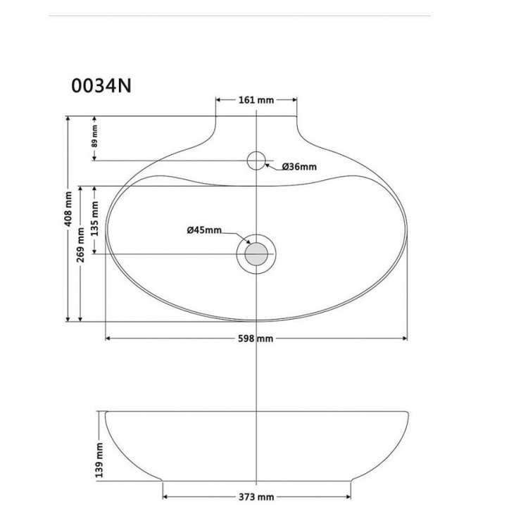 Vannas istabas uzliekamā izlietne Bathco MALAGA NEW 59.8x40.8сm