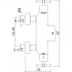 Vannas un dušas termostata maisītājs Bimax-SLIM, hroms 06317209