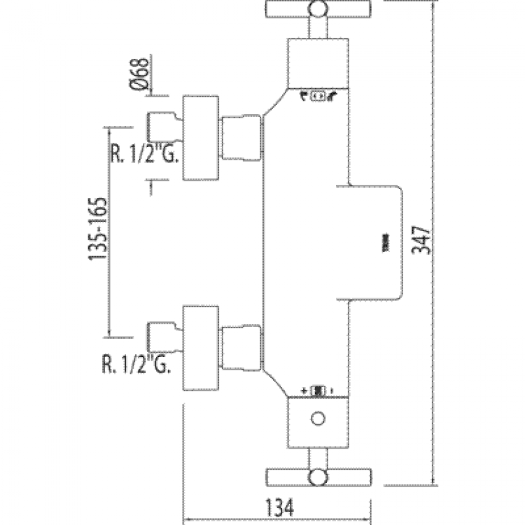 Vannas un dušas termostata maisītājs Bimax-SLIM, hroms 06317209