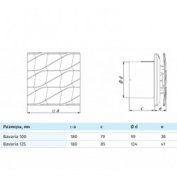 Sadzīves ventilators Blauberg Bavaria 100T ar taimeri