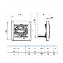 Sadzīves ventilators Blauberg Aero 100S ar slēdzi