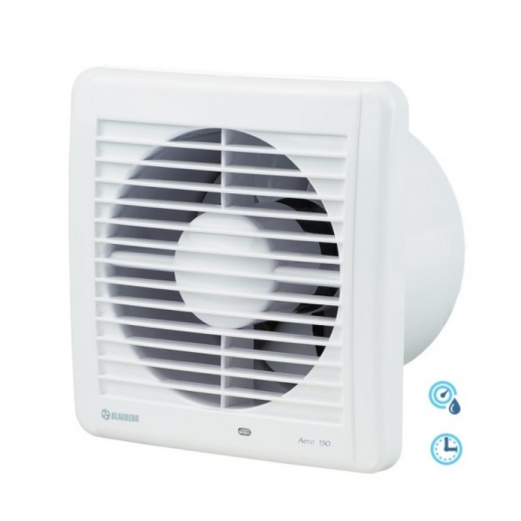 Sadzīves ventilators Blauberg Aero 150H ar taimeri, mitruma sensors