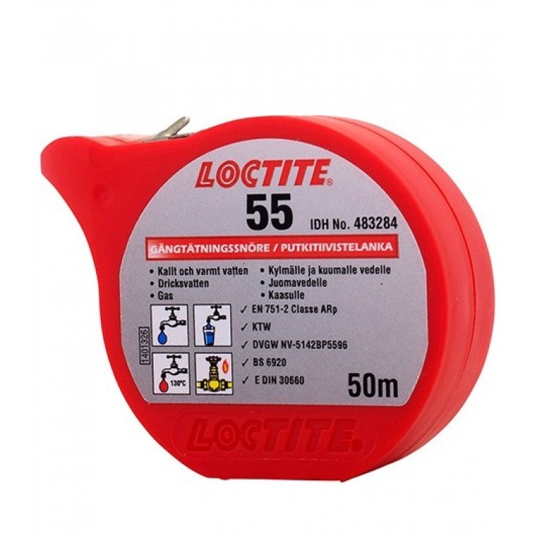 LOCTITE 55 Cauruļu un vītņu blīvēšanas aukla 50m