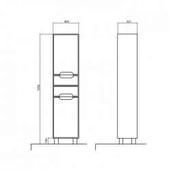 Vannas istabas augstais skapis Akvarodos BOSTON 195x40cm, BostonR