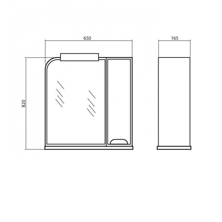 Vannas istabas skapītis ar spoguli Akvarodos BOSTONs 65cm, 195706