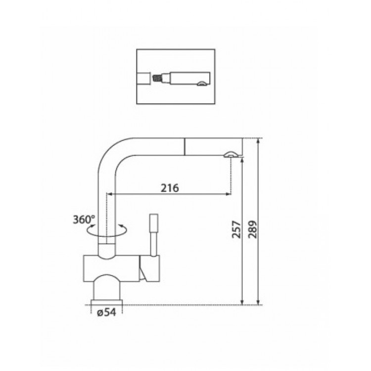 Virtuves izlietnes maisītājs ar izvelkamu izteku BLUE WATER CORSA-INOX